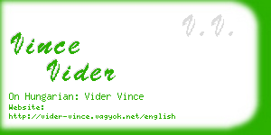 vince vider business card